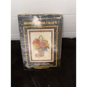 Paragon Needlecraft Summer‎ Flowers Stitchery Picture Kit 1984", 5 x 7 NIP